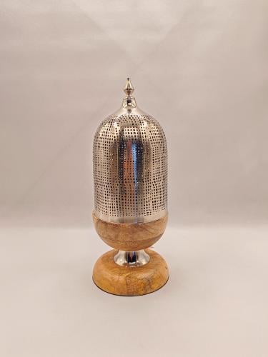 مبخرة هندى خشب ومعدن فضى