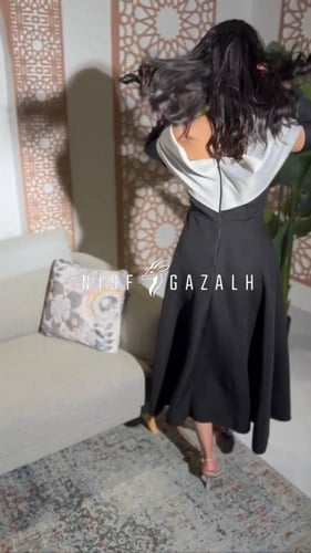 فستان ميدي فيونكه كتف