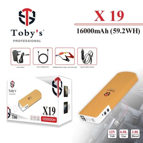 جهاز اشتراك سيارات ذكي وبوربانك Toby's X19 PRO بقوة 12 فولت لدعم محركات البنزين والديزل