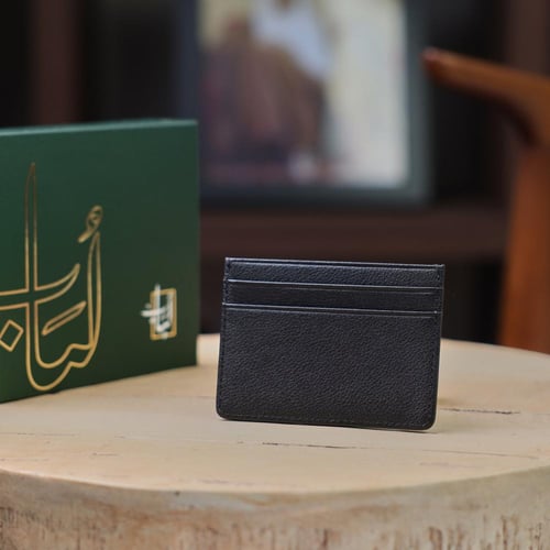 محفظة جلد حامل بطاقات | اسود