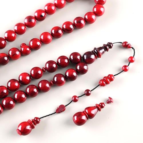 سبحة فاتوران احمر تعتيق اسود