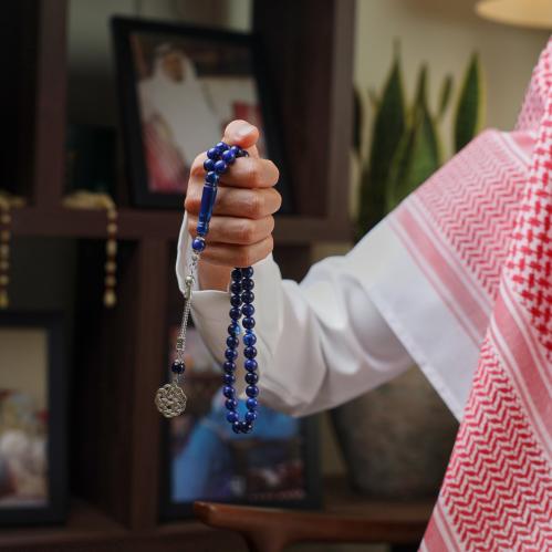 سبحة بكلايت ازرق معرق | طربزونة معدنية