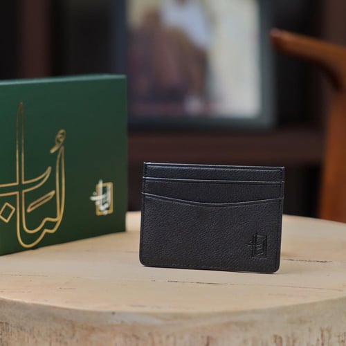محفظة جلد حامل بطاقات | اسود