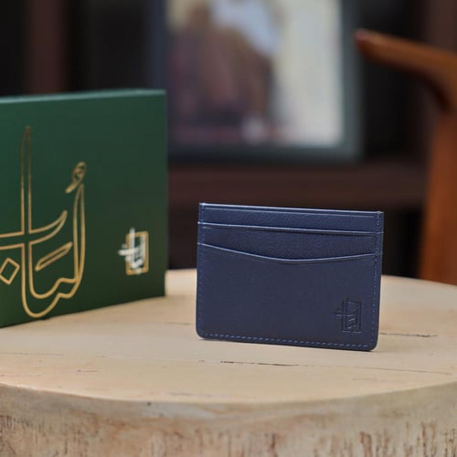 محفظة جلد حامل بطاقات | كحلي