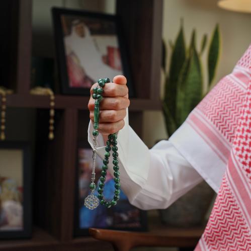 سبحة بكلايت اخضر مخلوط | طربزونة معدنية