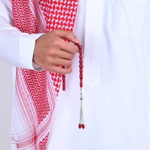سبحة بكلايت أحمر شفاف | نواعم