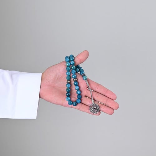 سبحة حجر الاباتيت الطبيعي