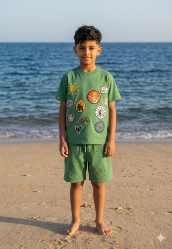 طقم سباحة ولادي إيرث فايب - قطعتين