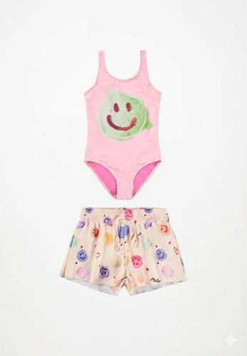 طقم سباحة بناتي سويت سمايل - قطعتين