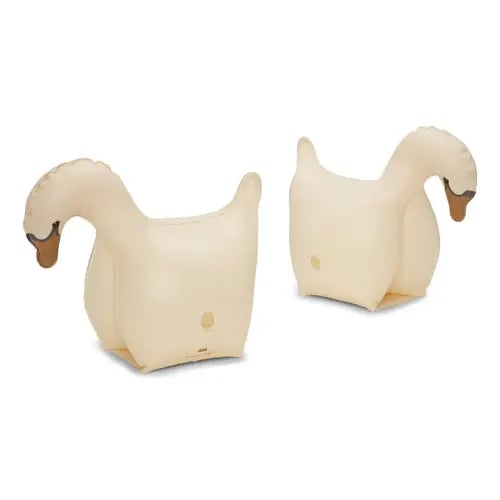 أجنحة سباحة على شكل بجعة – أبيض كريمي