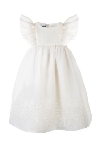 Embroidered Organza Dress - Cream