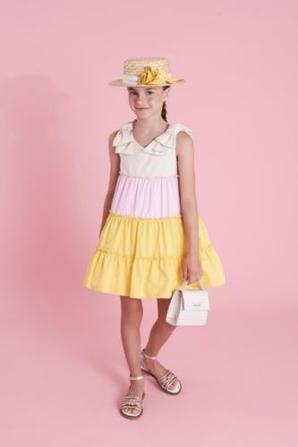 فستان قطني مكشكش