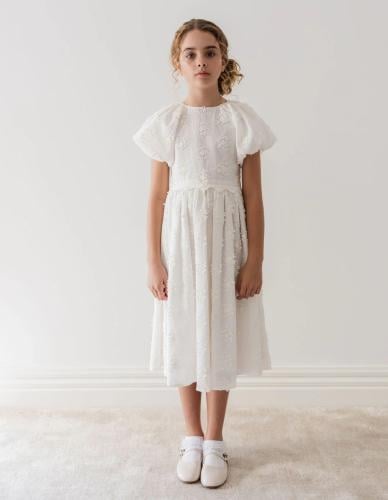 فستان مطرز برباط خلفي