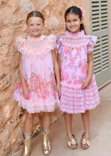 فستان زهري مختلط بلون القطيفة