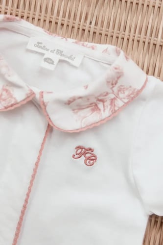 Cotton terracotta Print inspiration Toile de Jouy