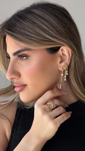 Pair Gold Hoop 3 Earrings Set