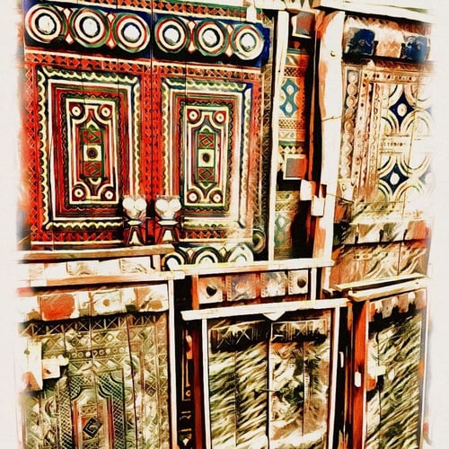 لوحات جدارية منوعه من اعمالي في الزخرفة النجدية