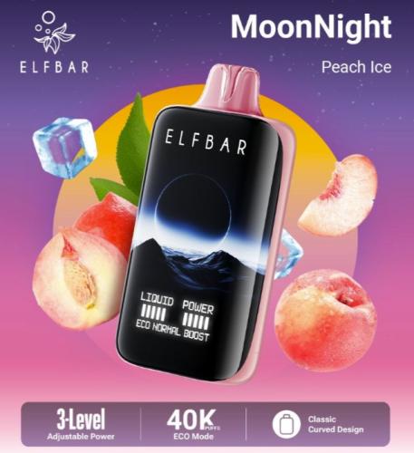 سحبة الف بار مون نايت 40000 سحبة خوخ ايس ELFBAR MO...