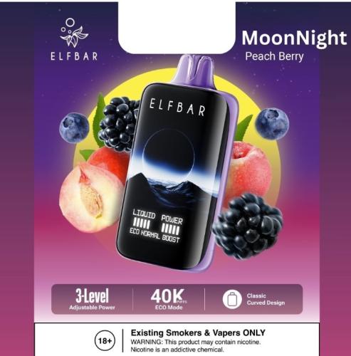 سحبة الف بار مون نايت 40000 سحبة خوخ توت ELFBAR MO...