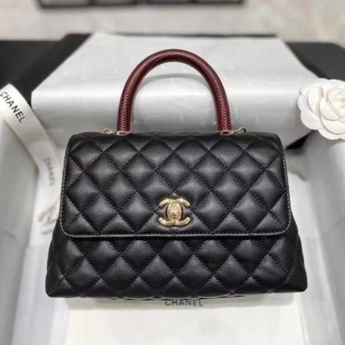 Chanel top handle bag black