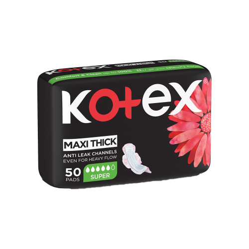 كوتيكس ماكسي سوبر حفاض نسائي بالاجنحه 50 حبة-KOTEX...
