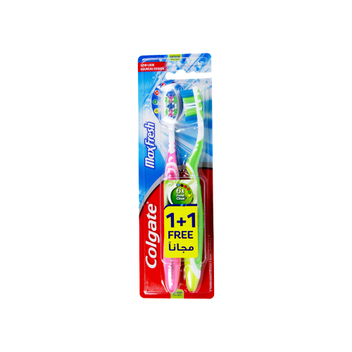 كولجيت ماكس فريش فرشاة أسنان متوسطة 1+1-COLGATE MA...