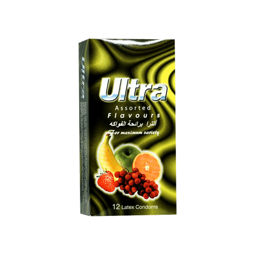 الترا واقي ذكري 12 حبة (بالفواكة)-ULTRA FLAVOURS M...