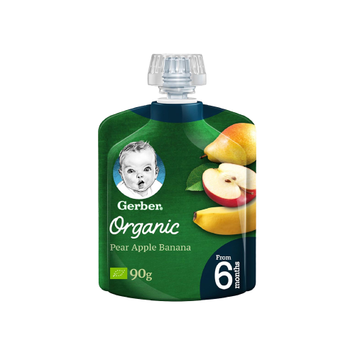 جربر غذاء عضوي بالتفاح و الكمثرى و الموز 90 جم-GER...