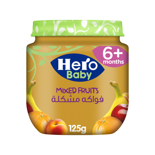 هيرو غذاء جاهز للاطفال 125 جرام بالفواكة المشكلة-H...