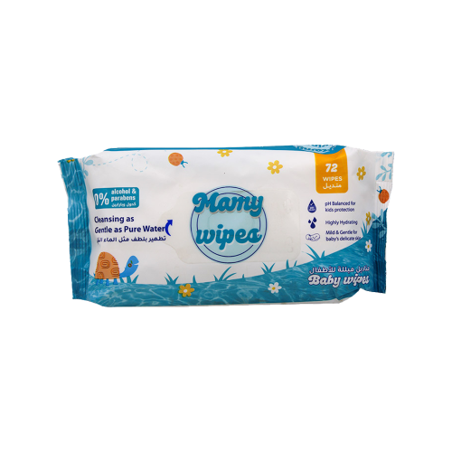 مناديل مامي بيبي 72 منديل-MAMY BABY WIPES 72 WIPES
