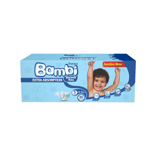 بامبي جامبو حفاضات أطفال رقم 5-80 حبة-BAMBI JUMBO...
