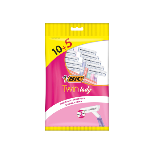 بيك شفرات حلاقة حساسة للسيدات 15 قطعة-BIC TWIN LAD...