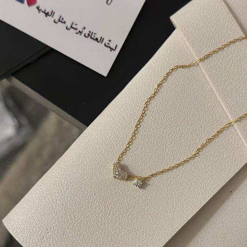 سلسال القلبّ مطلي فضه