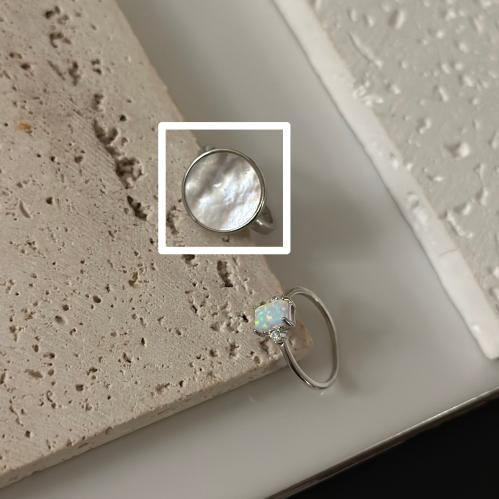 خاتم رجالي ابيض دائري مطلي فضه