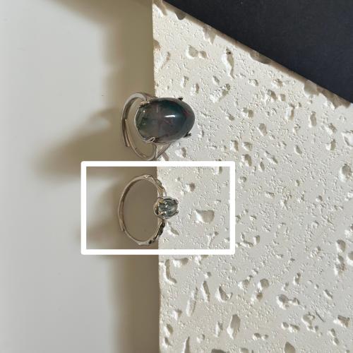 خاتم نسائي بيضاوي مطلي فضه