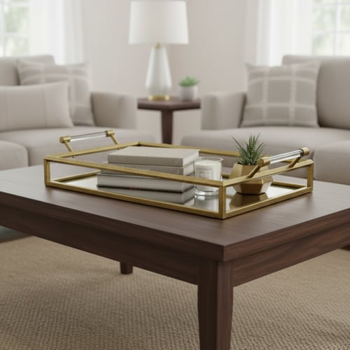 صينية حديد ارضية زجاج فاخرة حجم كبير