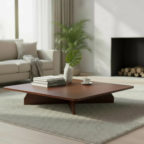 طاولة خشب أرضية مربعة 80X80 سم