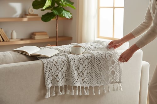 مفرش طاولة دانتيل وسط طويل ٣٠*١٨٠ سم