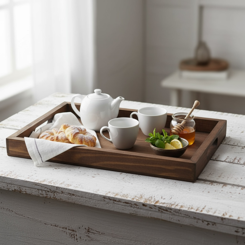 صينية خشب ريفية مقاس ٤٥×٣٠ سم