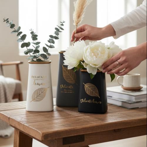 فازة سيراميك ثلاث ألوان فاخرة