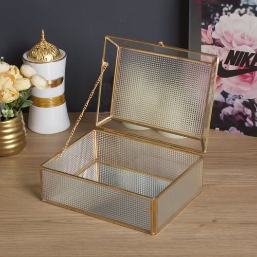 علبة مجوهرات زجاج