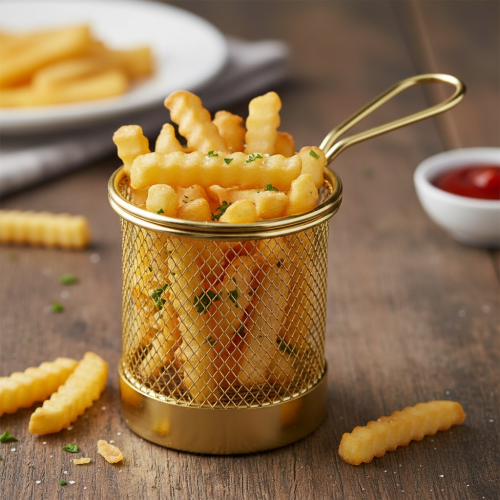 شبك بطاطس استيل ذهبي