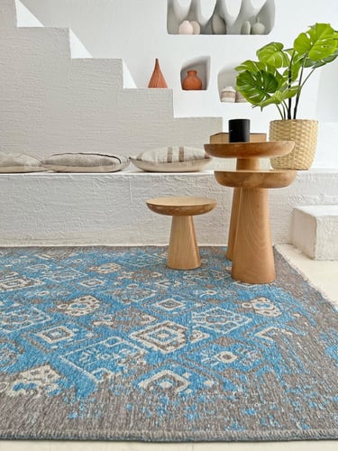 سجاد تركي وجهين اللون أزرق