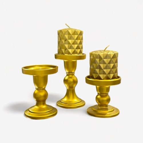 شمعدان ذهبي زجاج