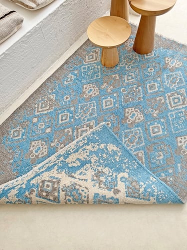 سجاد تركي وجهين اللون أزرق