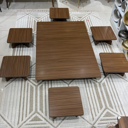 طقم طاولة أرضية 120x80 خشب لون بني كبيرة جودة عالي...