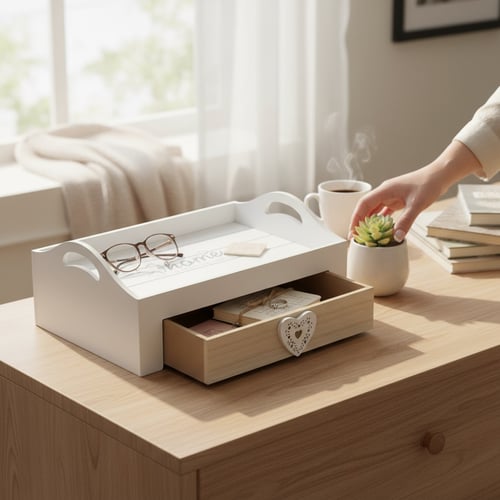 صينية تقديم خشب بدرج