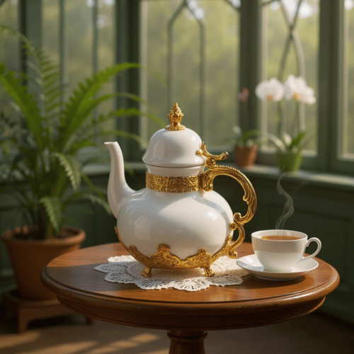 ابريق سراميك وحديد ذهبي