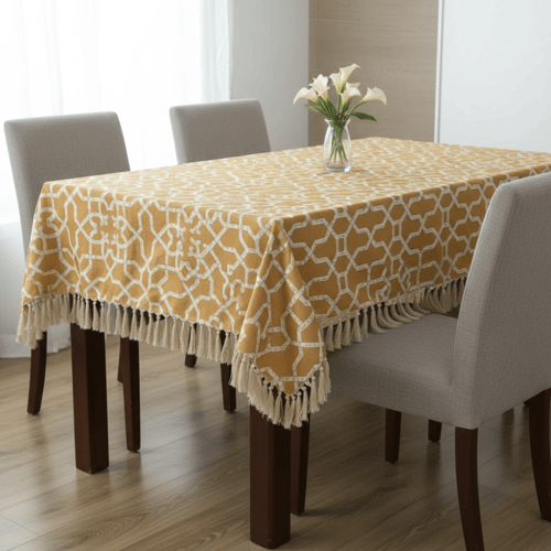 مفرش طاولة قماش ذهبي 135*180 سم