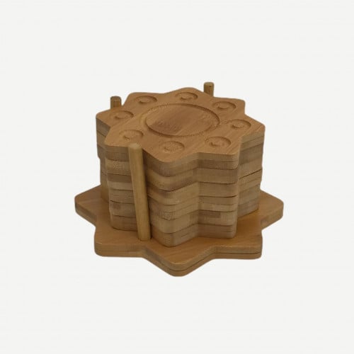 طقم قاعدة كاسات خشبية 6 حبة مع الاستاند